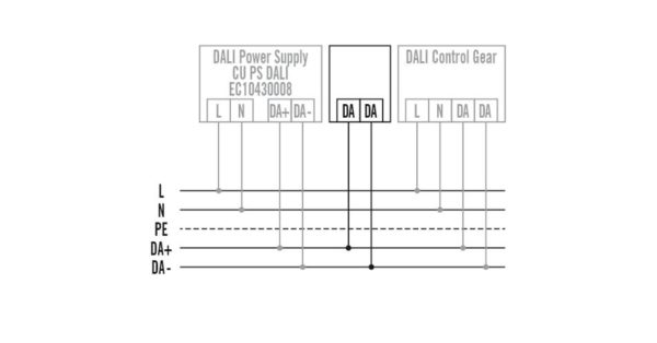 schemat czujnik obecności DALI-2 do BMS